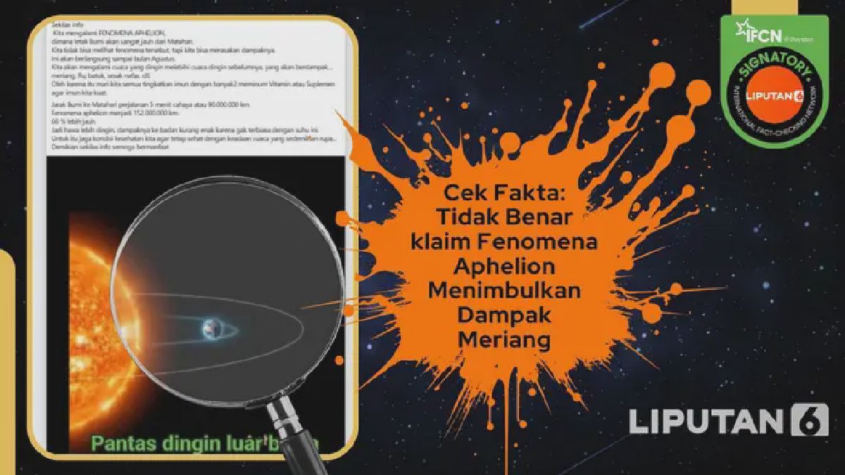 Penelusuran Klaim Aphelion Sebabkan Cuaca Dingin Picu Meriang