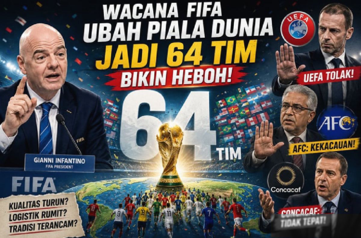FIFA Akan Evaluasi Ide Piala Dunia 64 Tim Pasca-2026