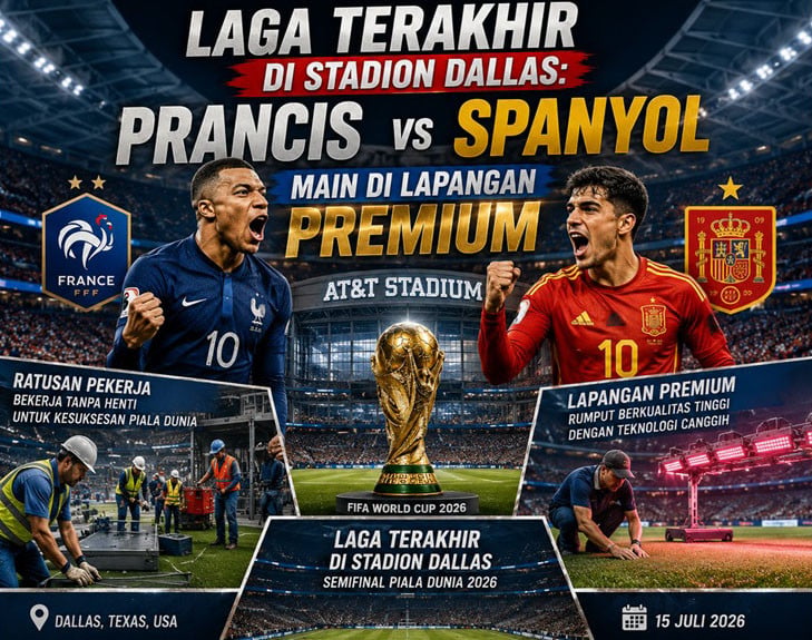 Prancis vs Spanyol Berebut Tiket Final di Stadion Dallas